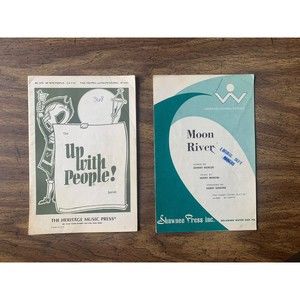 Lot of 2 Choral Sheet SATB: Up With People!, Moon River.(Mercer,Mancini,Colwell)